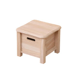Maxbell Wooden Foot Stool with Drawer Sitting Footstool for Indoor Outdoor Home Dorm 30cmx30cmx25cm