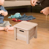 Maxbell Wooden Foot Stool with Drawer Sitting Footstool for Indoor Outdoor Home Dorm 30cmx30cmx25cm