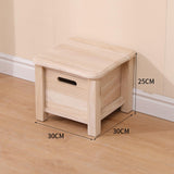 Maxbell Wooden Foot Stool with Drawer Sitting Footstool for Indoor Outdoor Home Dorm 30cmx30cmx25cm