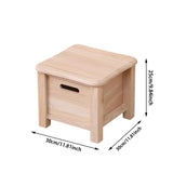 Maxbell Wooden Foot Stool with Drawer Sitting Footstool for Indoor Outdoor Home Dorm 30cmx30cmx25cm