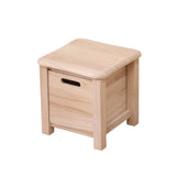 Maxbell Wooden Foot Stool with Drawer Sitting Footstool for Indoor Outdoor Home Dorm 30cmx30cmx30cm