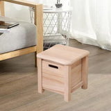 Maxbell Wooden Foot Stool with Drawer Sitting Footstool for Indoor Outdoor Home Dorm 30cmx30cmx30cm