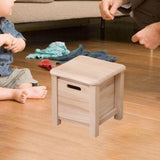 Maxbell Wooden Foot Stool with Drawer Sitting Footstool for Indoor Outdoor Home Dorm 30cmx30cmx30cm