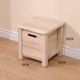 Maxbell Wooden Foot Stool with Drawer Sitting Footstool for Indoor Outdoor Home Dorm 30cmx30cmx30cm