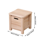 Maxbell Wooden Foot Stool with Drawer Sitting Footstool for Indoor Outdoor Home Dorm 30cmx30cmx30cm