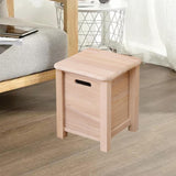 Maxbell Wooden Foot Stool with Drawer Sitting Footstool for Indoor Outdoor Home Dorm 30cmx30cmx35cm