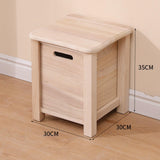 Maxbell Wooden Foot Stool with Drawer Sitting Footstool for Indoor Outdoor Home Dorm 30cmx30cmx35cm