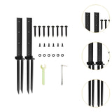 Maxbell 2 Pieces Fence Post Repair Stake Sturdy Heavy Duty for Home Repairing Garden Style C