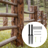 Maxbell 2 Pieces Fence Post Repair Stake Sturdy Heavy Duty for Home Repairing Garden Style C