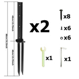 Maxbell 2 Pieces Fence Post Repair Stake Sturdy Heavy Duty for Home Repairing Garden Style C