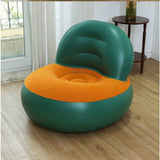 Maxbell Inflatable Sofa Multifunctional Comfortable Lazy Sofa for Home Garden Spring Green Orange