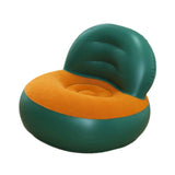 Maxbell Inflatable Sofa Multifunctional Comfortable Lazy Sofa for Home Garden Spring Green Orange