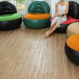 Maxbell Inflatable Sofa Multifunctional Comfortable Lazy Sofa for Home Garden Spring Green Orange