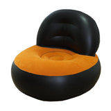 Maxbell Inflatable Sofa Multifunctional Comfortable Lazy Sofa for Home Garden Spring Black Orange