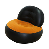 Maxbell Inflatable Sofa Multifunctional Comfortable Lazy Sofa for Home Garden Spring Black Orange