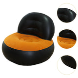 Maxbell Inflatable Sofa Multifunctional Comfortable Lazy Sofa for Home Garden Spring Black Orange