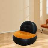 Maxbell Inflatable Sofa Multifunctional Comfortable Lazy Sofa for Home Garden Spring Black Orange