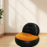 Maxbell Inflatable Sofa Multifunctional Comfortable Lazy Sofa for Home Garden Spring Black Orange