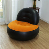 Maxbell Inflatable Sofa Multifunctional Comfortable Lazy Sofa for Home Garden Spring Black Orange