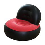 Maxbell Inflatable Sofa Multifunctional Comfortable Lazy Sofa for Home Garden Spring Black Red