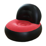 Maxbell Inflatable Sofa Multifunctional Comfortable Lazy Sofa for Home Garden Spring Black Red