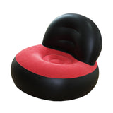 Maxbell Inflatable Sofa Multifunctional Comfortable Lazy Sofa for Home Garden Spring Black Red