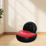 Maxbell Inflatable Sofa Multifunctional Comfortable Lazy Sofa for Home Garden Spring Black Red