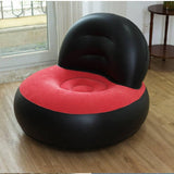 Maxbell Inflatable Sofa Multifunctional Comfortable Lazy Sofa for Home Garden Spring Black Red