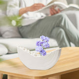 Maxbell Creative Vase Simple Unique Modern for Office Table Centerpiece Coffee Table White