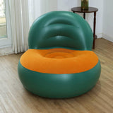 Maxbell Inflatable Sofa for Adults Soft Versatile Air Couch for Home Outdoor Camping Green and Orange