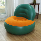 Maxbell Inflatable Sofa for Adults Soft Versatile Air Couch for Home Outdoor Camping Green and Orange