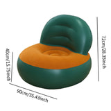 Maxbell Inflatable Sofa for Adults Soft Versatile Air Couch for Home Outdoor Camping Green and Orange