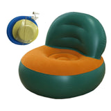 Maxbell Inflatable Sofa for Adults Soft Versatile Air Couch for Home Outdoor Camping Green and Orange