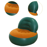 Maxbell Inflatable Sofa for Adults Soft Versatile Air Couch for Home Outdoor Camping Green and Orange