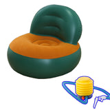 Maxbell Inflatable Sofa for Adults Soft Versatile Air Couch for Home Outdoor Camping Green and Orange