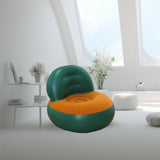 Maxbell Inflatable Sofa for Adults Soft Versatile Air Couch for Home Outdoor Camping Green and Orange