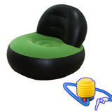 Maxbell Inflatable Sofa for Adults Soft Versatile Air Couch for Home Outdoor Camping Black and Green