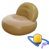 Maxbell Inflatable Sofa for Adults Soft Versatile Air Couch for Home Outdoor Camping Beige
