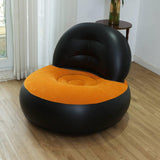 Maxbell Inflatable Sofa for Adults Soft Versatile Air Couch for Home Outdoor Camping Black and Orange