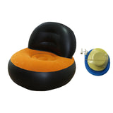 Maxbell Inflatable Sofa for Adults Soft Versatile Air Couch for Home Outdoor Camping Black and Orange