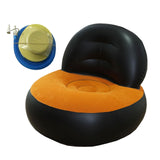 Maxbell Inflatable Sofa for Adults Soft Versatile Air Couch for Home Outdoor Camping Black and Orange