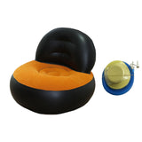 Maxbell Inflatable Sofa for Adults Soft Versatile Air Couch for Home Outdoor Camping Black and Orange