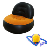 Maxbell Inflatable Sofa for Adults Soft Versatile Air Couch for Home Outdoor Camping Black and Orange