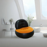 Maxbell Inflatable Sofa for Adults Soft Versatile Air Couch for Home Outdoor Camping Black and Orange