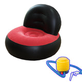 Maxbell Inflatable Sofa for Adults Soft Versatile Air Couch for Home Outdoor Camping Black and Red
