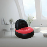 Maxbell Inflatable Sofa for Adults Soft Versatile Air Couch for Home Outdoor Camping Black and Red