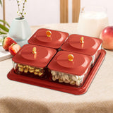 Maxbell Divided Serving Tray Dried Fruit Snack Serving Plate for Kitchen Nuts Sweets