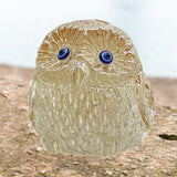 Maxbell Owl Statue Art Gift Feng Shui Sculpture for Office Table Centerpiece Cabinet Champagne