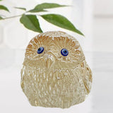 Maxbell Owl Statue Art Gift Feng Shui Sculpture for Office Table Centerpiece Cabinet Champagne