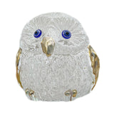 Maxbell Owl Statue Art Gift Feng Shui Sculpture for Office Table Centerpiece Cabinet Clear